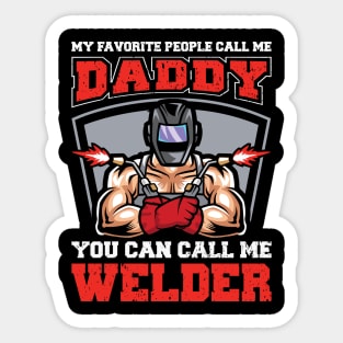 Funny welder dad Humor Sticker